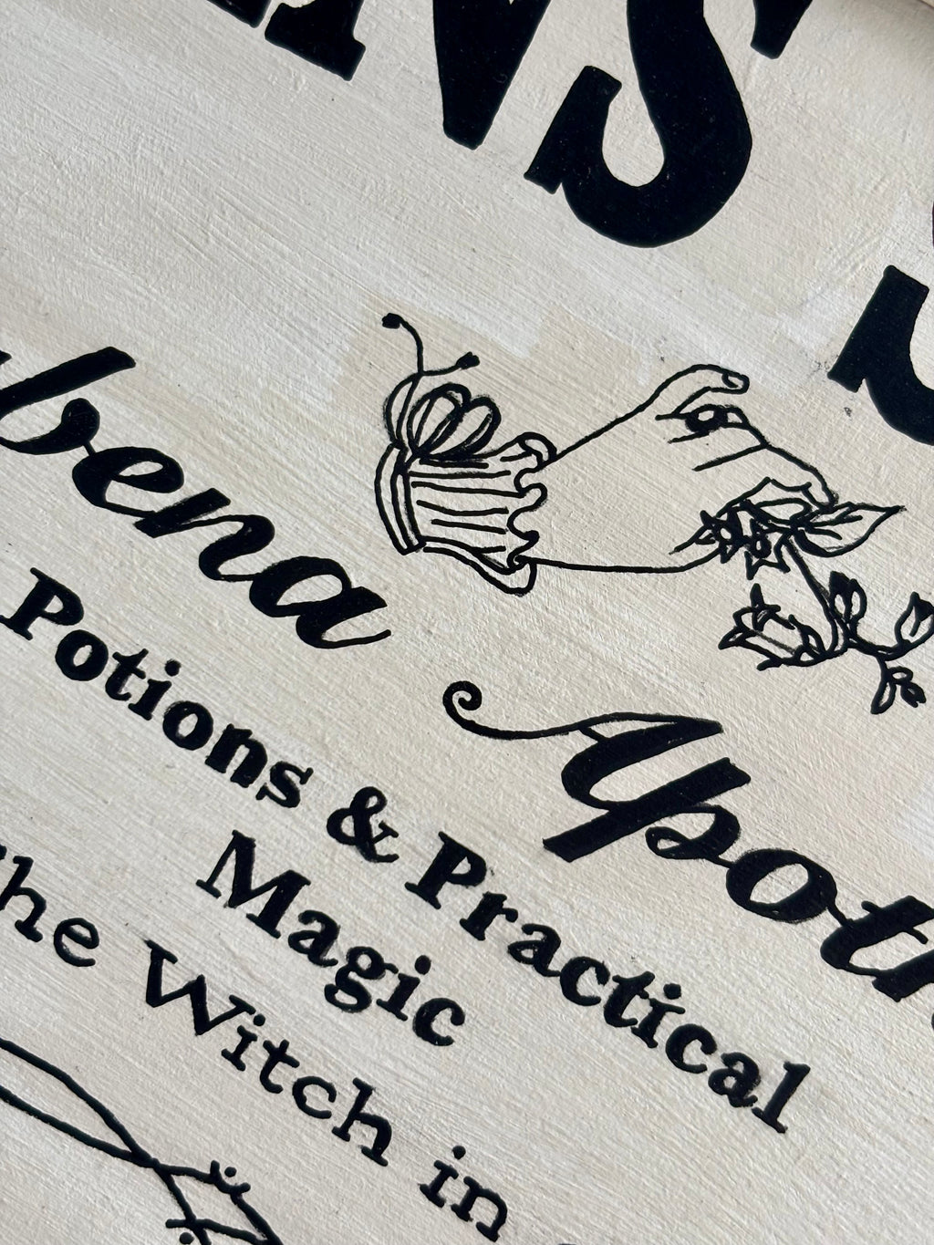 Enseigne en bois peint à la main - Owens Sisters Apothecary