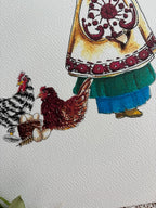 Illustrations la sorcière folklorique aux poules