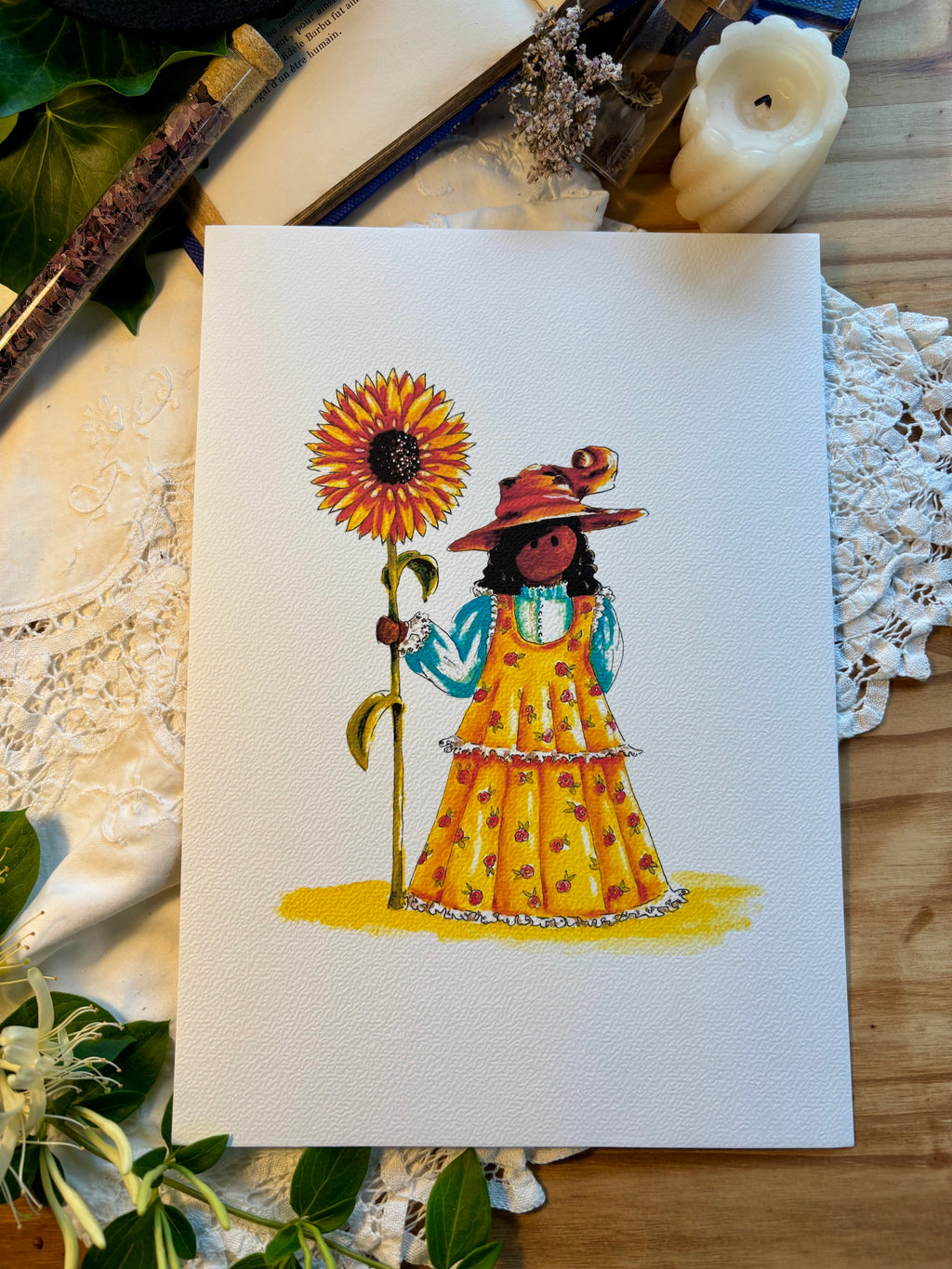 Illustration La sorcière au tournesol