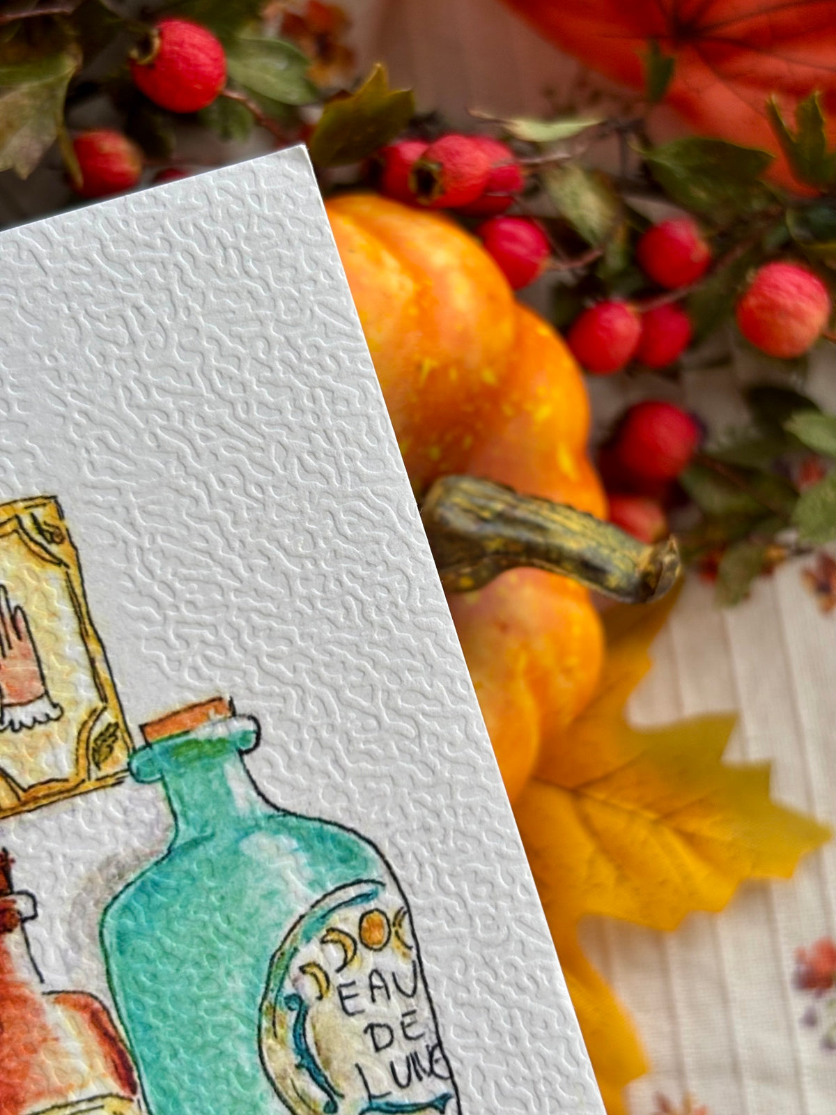 Illustration bureau de sorcière d’automne