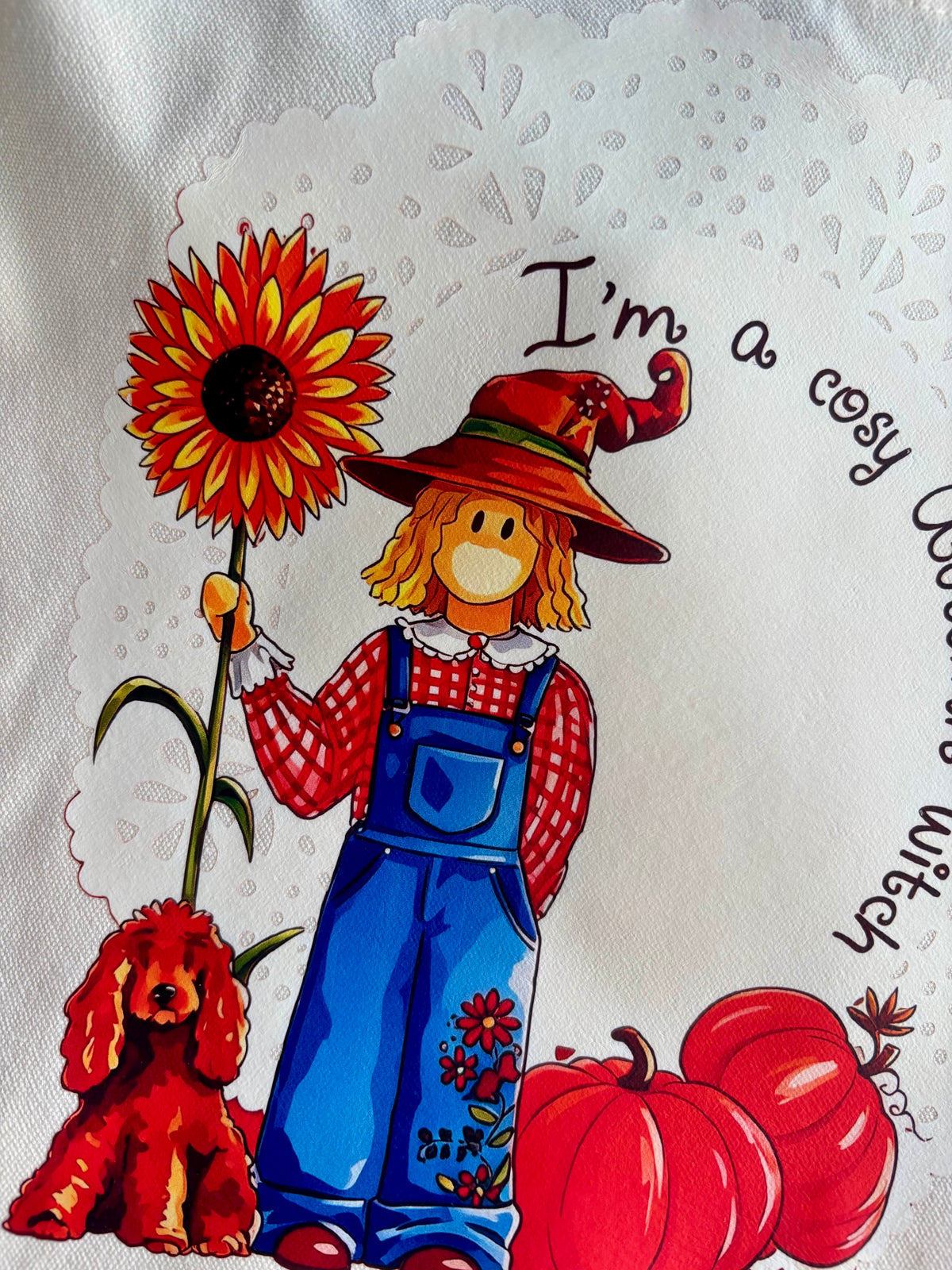 Cabas en coton-A cosy Autumn witch