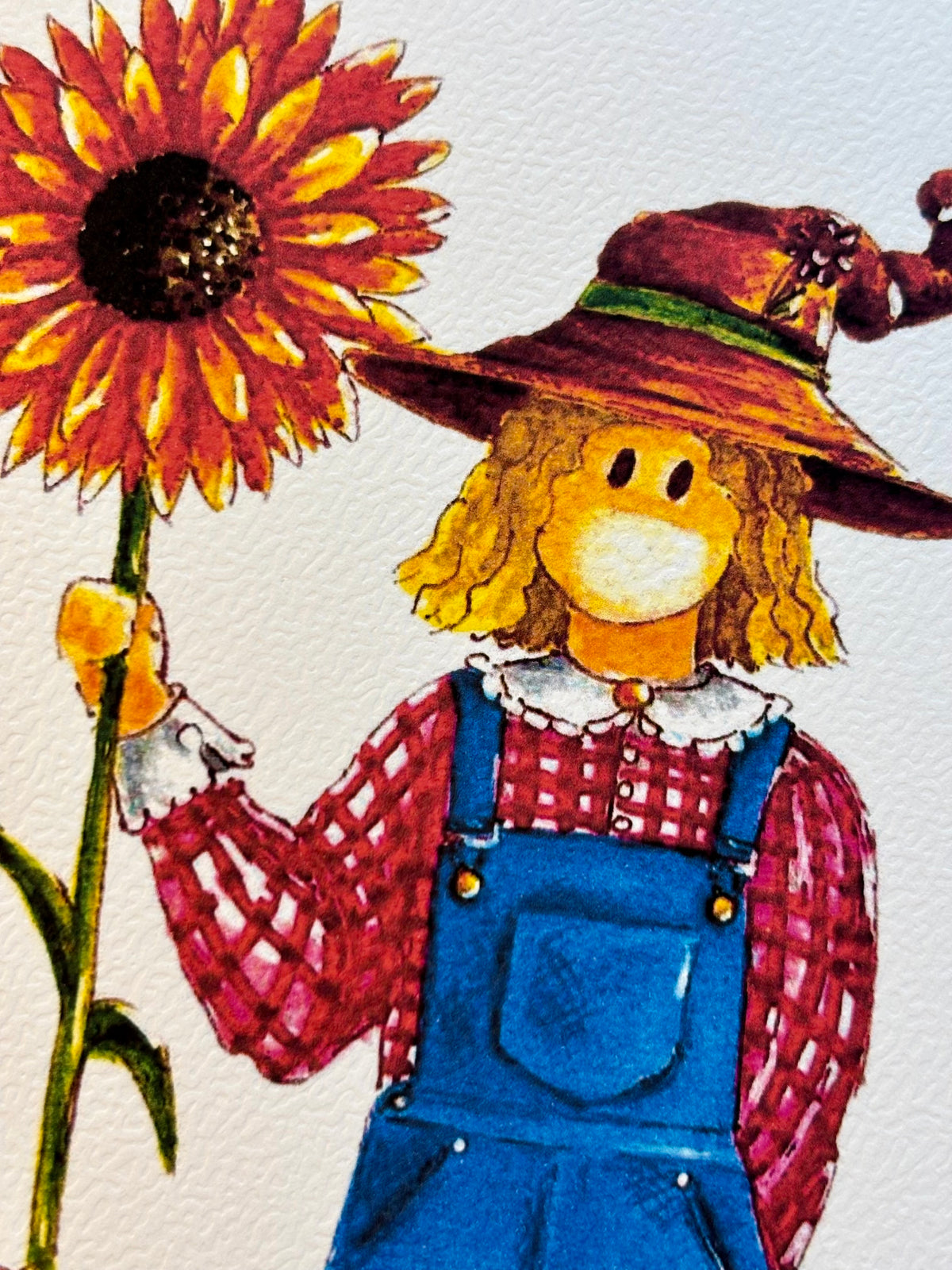 Illustration sorcière d’automne en salopette