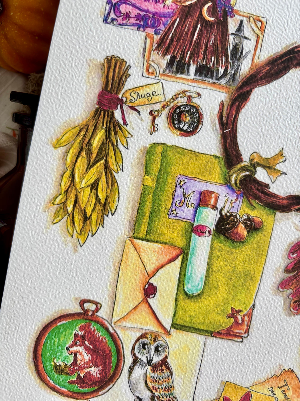 Illustration bureau de sorcière d’automne