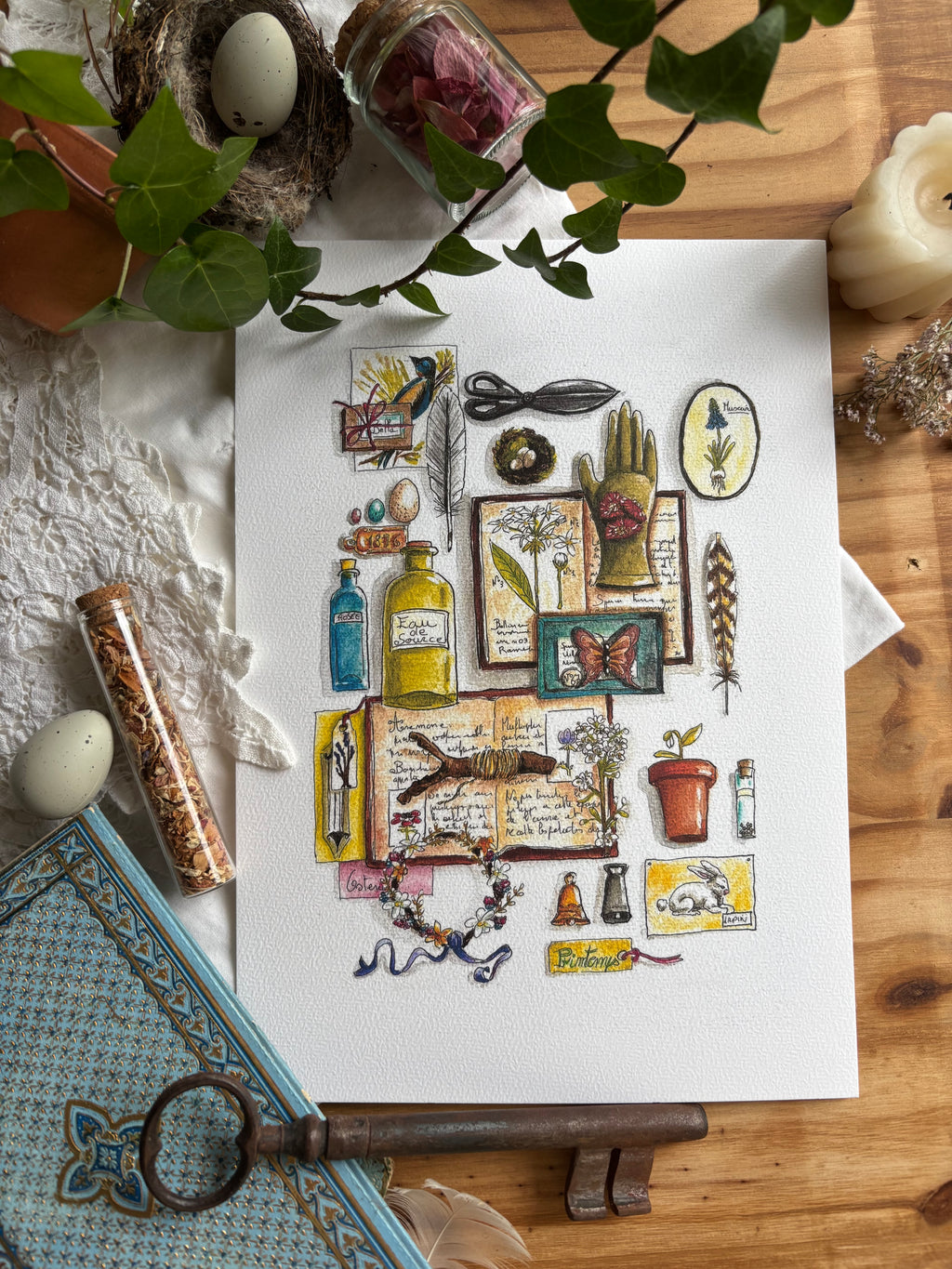 Illustration le bureau de la sorcière de printemps