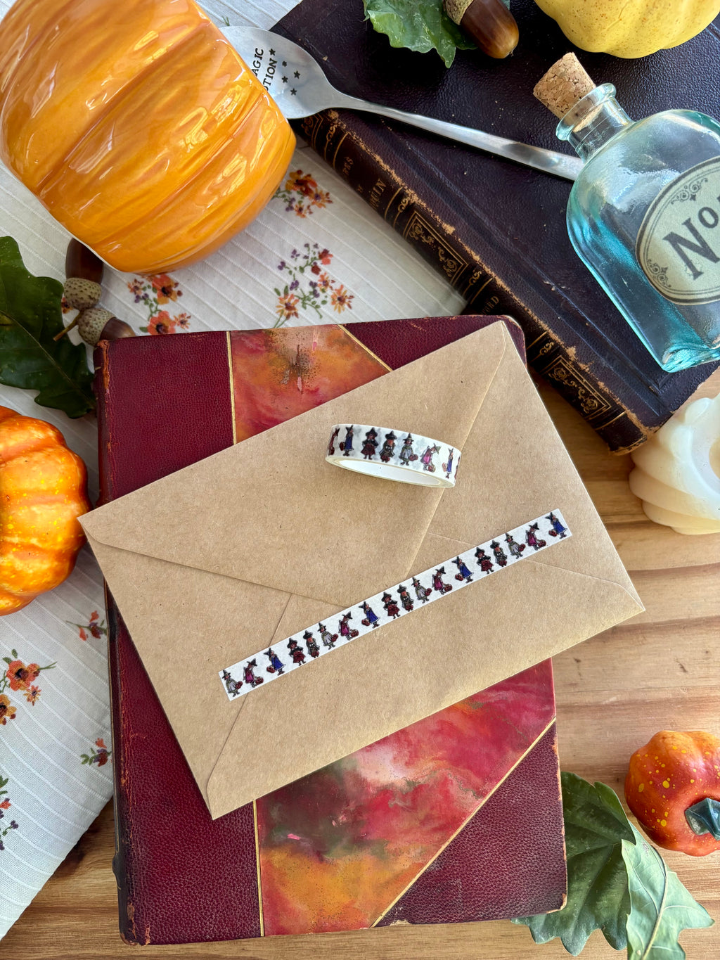 Washi tape Petite sorcière aux citrouilles