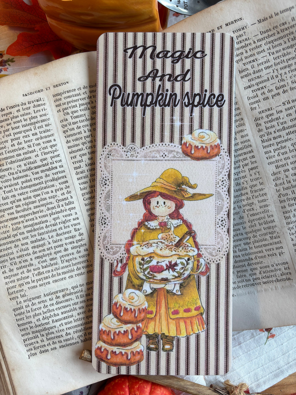 Marque-page illustré plastifié — magic and pumpkin spice 📚✨