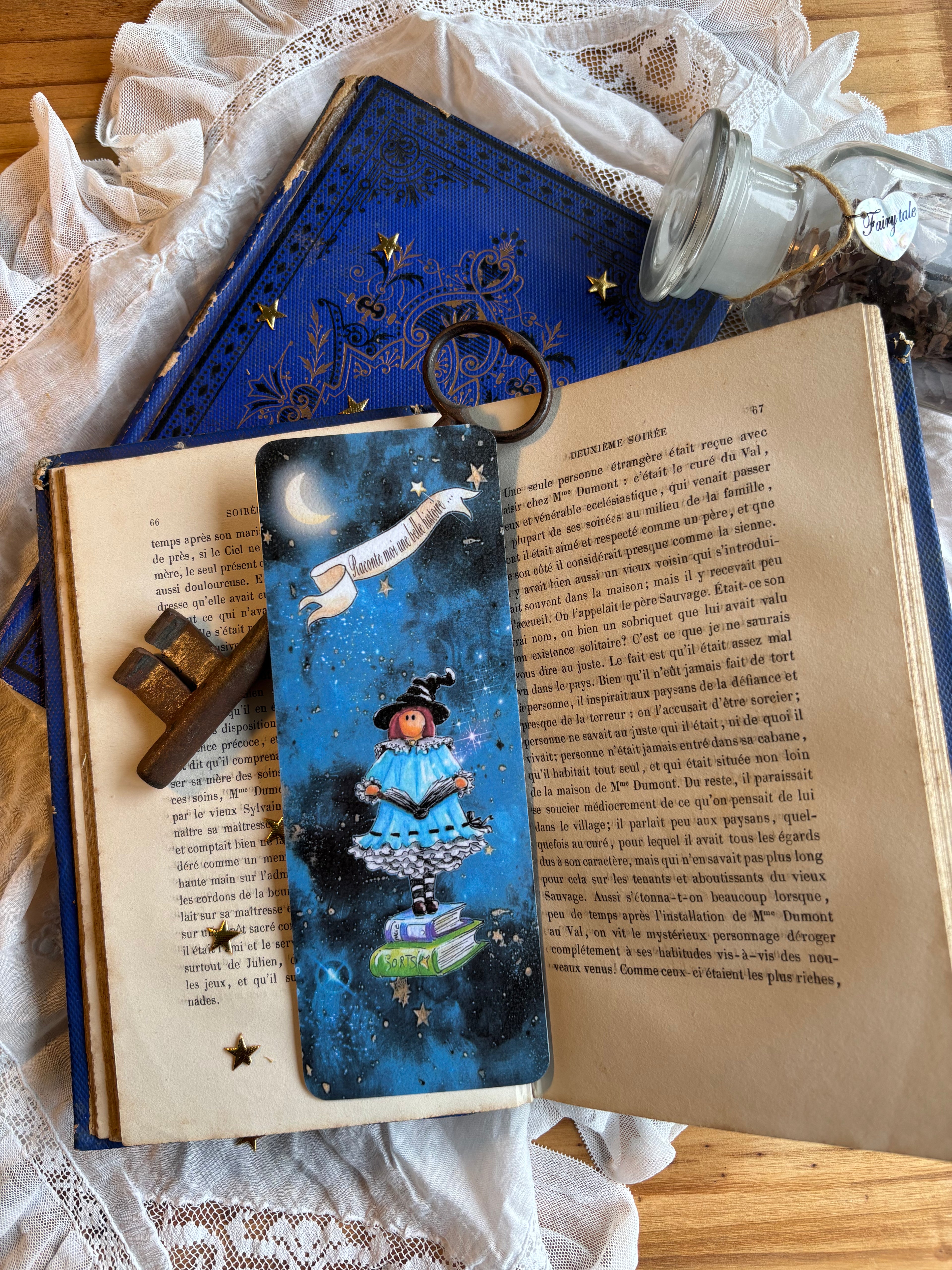 Marque-page illustré plastifié — Raconte moi une belle histoire 📚✨