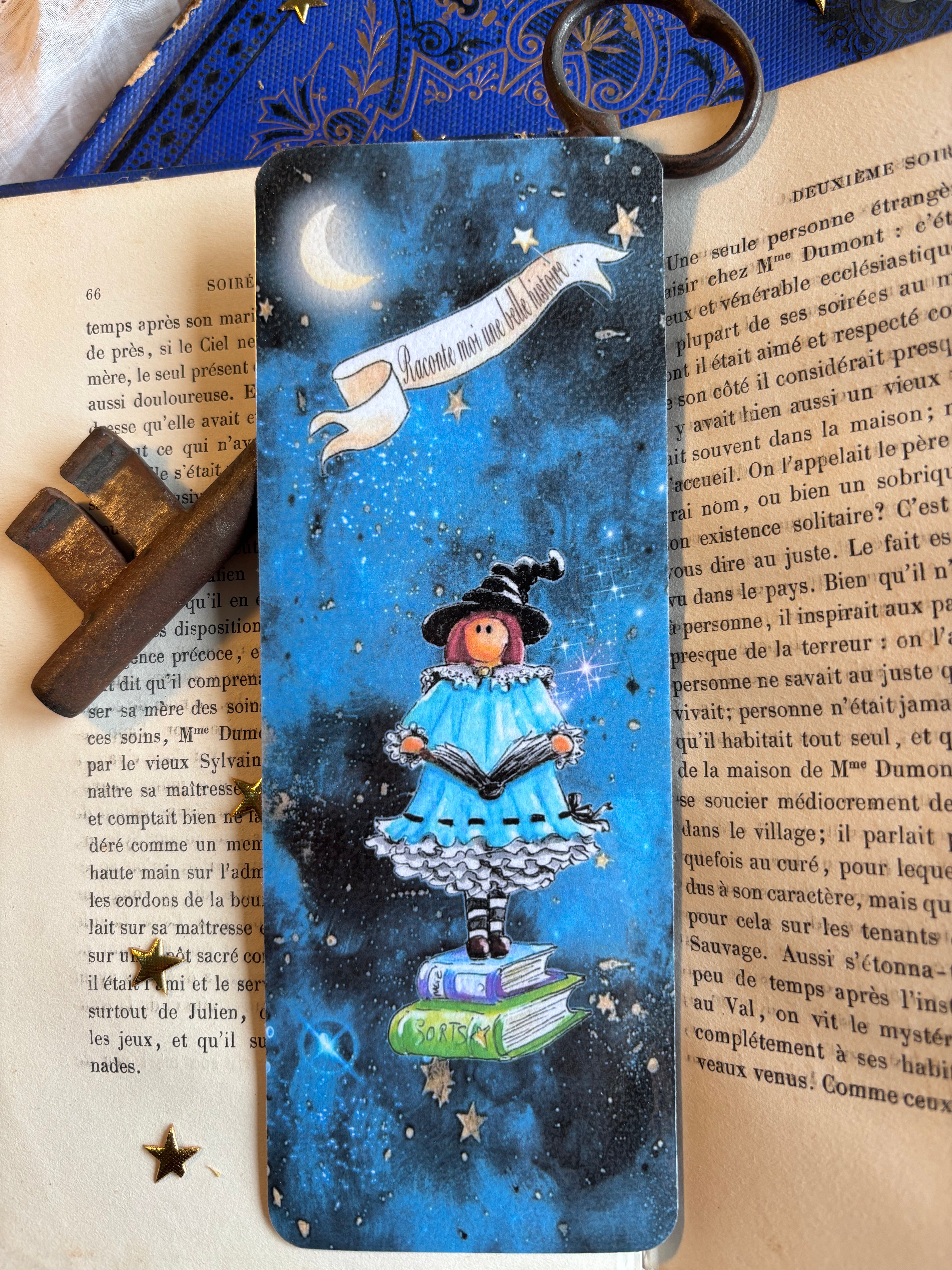 Marque-page illustré plastifié — Raconte moi une belle histoire 📚✨