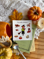 Planche de stickers - une sorcière d’automne