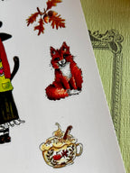 Planche de stickers - une sorcière d’automne