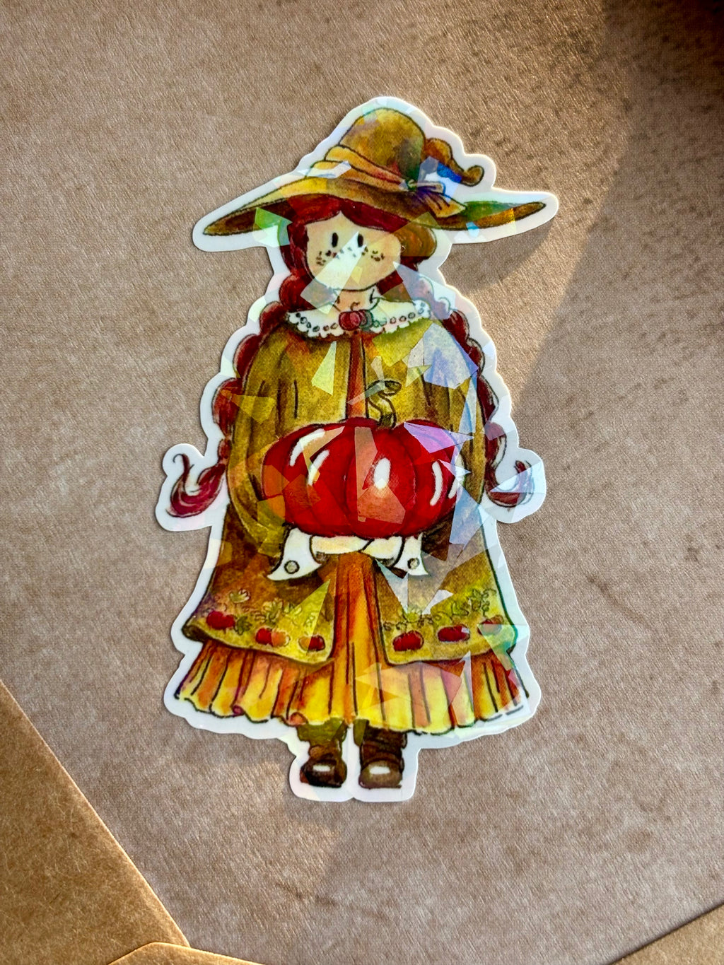 Planches de stickers holographique - une sorcière d’Halloween