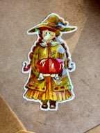 Planches de stickers holographique - une sorcière d’Halloween