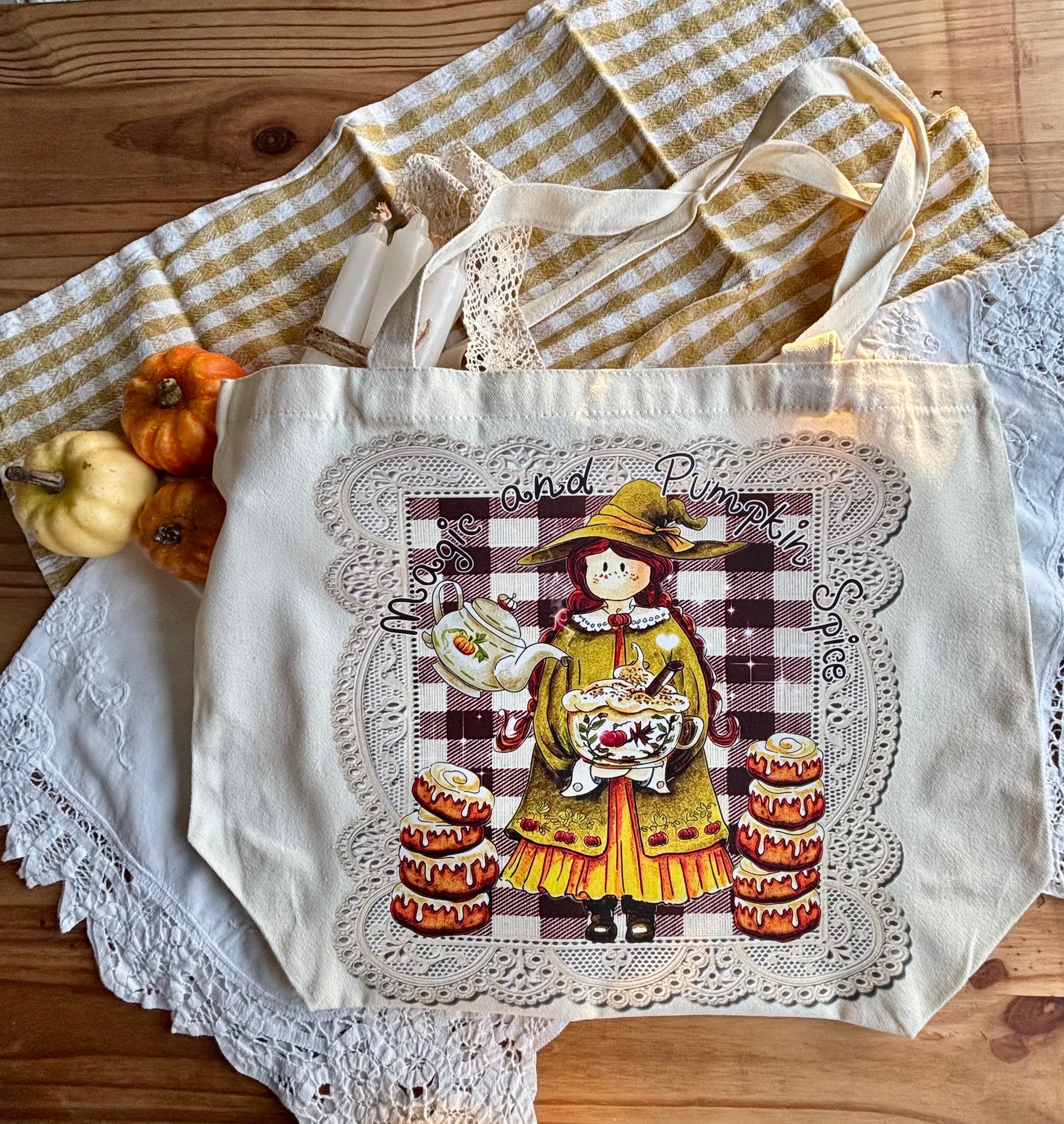 Cabas en coton-magic and pumpkin spice